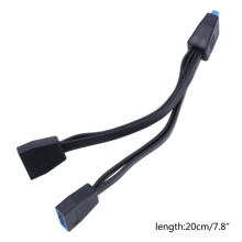 Câble D'Extension USB 3.0 19/20 Broches 1 Vers 2 Y, Adaptateur D'Extension Interne 20 cm pour Carte Mère D'Ordinateur.