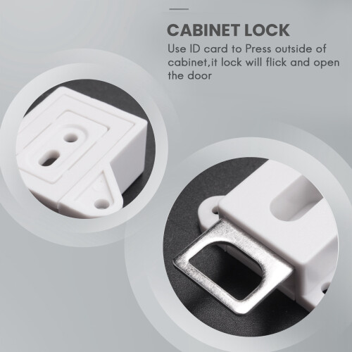 RFID Electronic Cabinet Lock DIY For Wooden Drawer Cabinet, Ready For Use & Programmable(White) 2