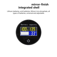 Indicatore di Capacità Della Batteria al Piombo-Acido Agli Ioni di Litio Lifepo4 da 10 V A 100 V CC, Voltmetro Digitale, Sensore di Temperatura,