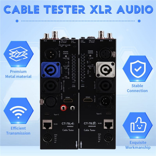 CT78 Multifunction Cable Tester XLR Audio, Separation Remote, and -Compatible Automatic Detection in One Device 1