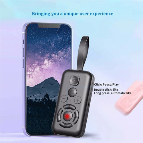 Remote Control TYPE-C Rechargeable Shutter Button  5.3 Wireless Controller for Navigation Novel Reading Black