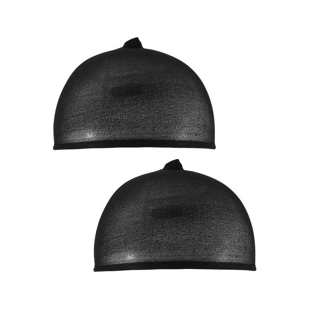 Unisex Black Deluxe Wig Cap Hair Net For Weave 2 Pieces/Pack Hair Wig Stretch Mesh Wig Cap For Making Wigs Free Size(Black)