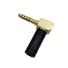 HIFI 4,4 mm Haakse Stekker 5-Polige Gebalanceerde Mannelijke Audio-Aansluitingadapter voor Doe-Het-Zelf Oortelefoon- en Hoofdtelefoonreparatie