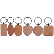 20 Pcs Blank Wood Wooden Keychain Diy Custom Wood Key Chains Key Tags Anti Lost Wood Accessories Gifts (Mixed Design)