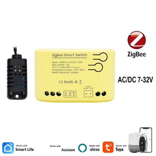 Zigbee   Temperature Humidity Sensor 1CH Relay Controller Tuya  Life APP Wireless Controller 7-32V 2
