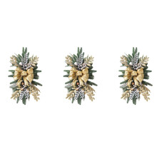 3X Christmas Swag, Stair Christmas Garland for Stairs, Door, Fireplace, Window, Outdoor Indoor Christmas Decor Gold