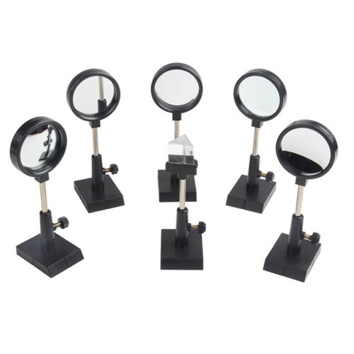 4X Physical Optics Experiment Set Convex Lens Concave Lens Triangular Prism Plane Mirror Convex Mirror Optical Lens 1