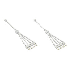 2X 5V 3-Pin Extension Cable for Computer Motherboard 1 Point 4 Hub Cable Connection Extension ARGB Splitter, White