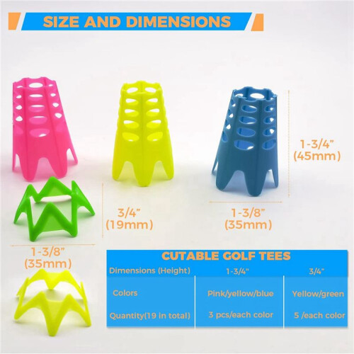 Simulator Tees,38Pcs Practice  Tees for Turf and Driving Range Indoor Tee  Training Tees 1