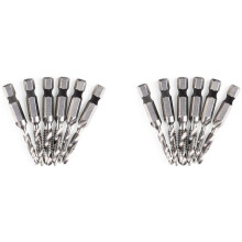 12Pcs Drill Tap Set Hex Shank SAE Combination Drill and Tap Bit Set HSS 4341 Screw Tap Deburr Drill Bit