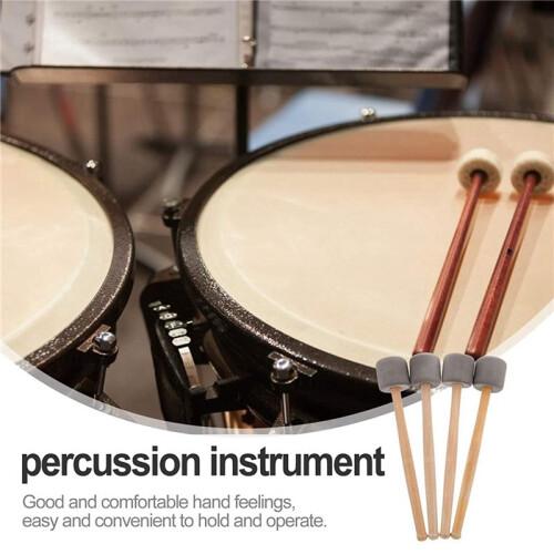8 Stuks Basdrum Mallets Stokken Mallets Schuimkop Drum Mallets voor Marching Band Percussie 1
