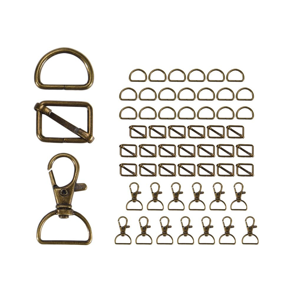 56Pcs Keychain Hooks With D Rings Set Purse Hardware For Bag Making Lanyard Snap Hooks Swivel Clasps With Slide Buckle 6033461046694