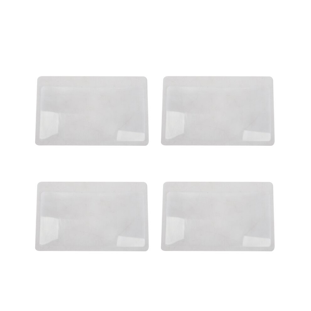 4pcs 3 x Magnifier Magnification Magnifying Fresnel Pocket Credit Card Size Transparent Magnifying Glass