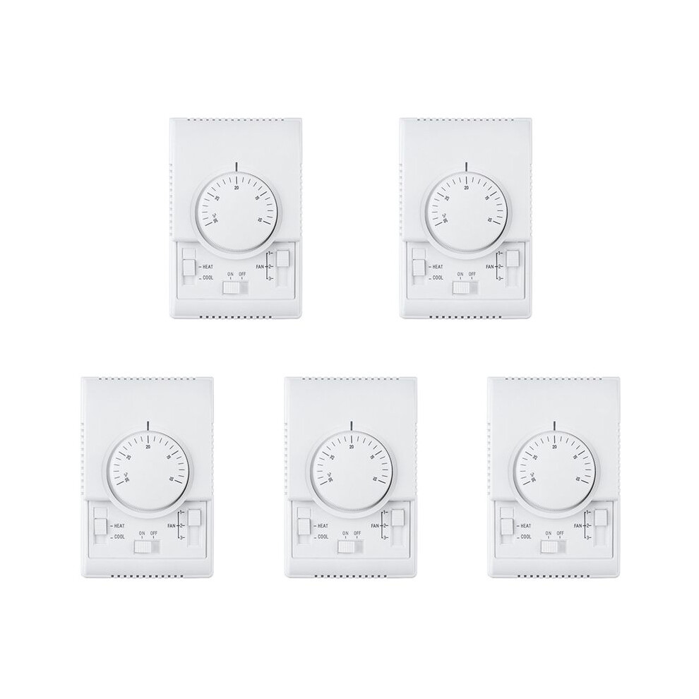 5X Mt01 220Vac Room Mechanical Thermostat Air Conditioner Fan Coil Thermostat Temperature Controller Warm 4713068887723