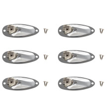 6Pcs Boat Guitar Jack 1/4 Inch Input Output Jack Plate Socket 6.35mm Chrome Silver for FD Strat Style Guitar Parts