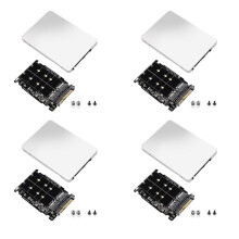4X M.2 SSD zu U.2 Adapter 2In1 M.2 NVMe und -Bus NGFF SSD zu PCI-E U.2 SFF-8639 Adapter PCIe M2 Konverter, mit Gehäuse
