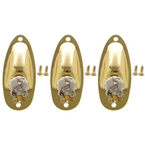 3Pcs Boat Output Input Jack Plate Sockets for  Strat Guitar Replacement Parts
