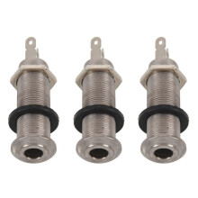 3X Electric Guitar Jack Chrome Threaded Cylinder Output Input Jack Plug Sockets 1/4 Inch for Electric Guitar