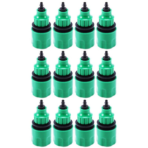 Garden Hose Pipe One Way Adapter Tap Connector Fitting for Irrigation 12-Pack