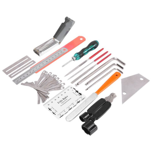 3X Guitar Tool Kit Repairing Maintenance Tools String Organizer String Action Ruler Gauge Measuring Tool Hex Wrench Set 2