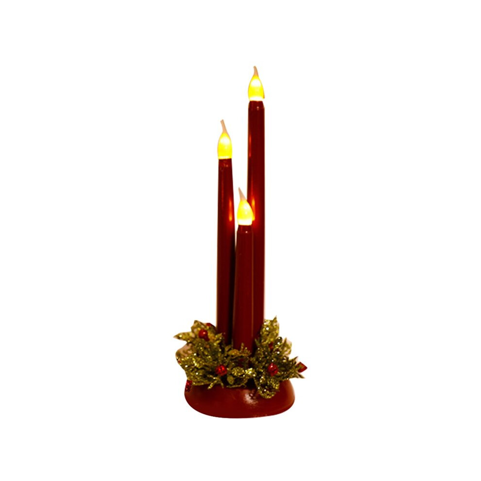 Christmas Led Flameless Candle Festive Christmas Simulation Desktop Candle Lamp Holiday Night Decoration Light/Red 4711706084633