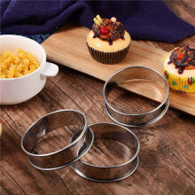 24 Pcs 4.1 Inch Muffin Tart Rings Double Tart Ring Stainless Steel Round Ring Mold for Home Cooking Baking Tools