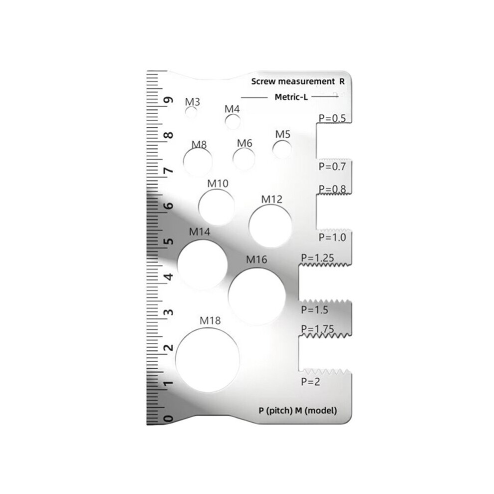 Thread Pitch Gauge Measurement Ruler High Accuracy Stainless Steel For Screw Measuring Gauge Tool Bit Bolt Screw 4713821296120