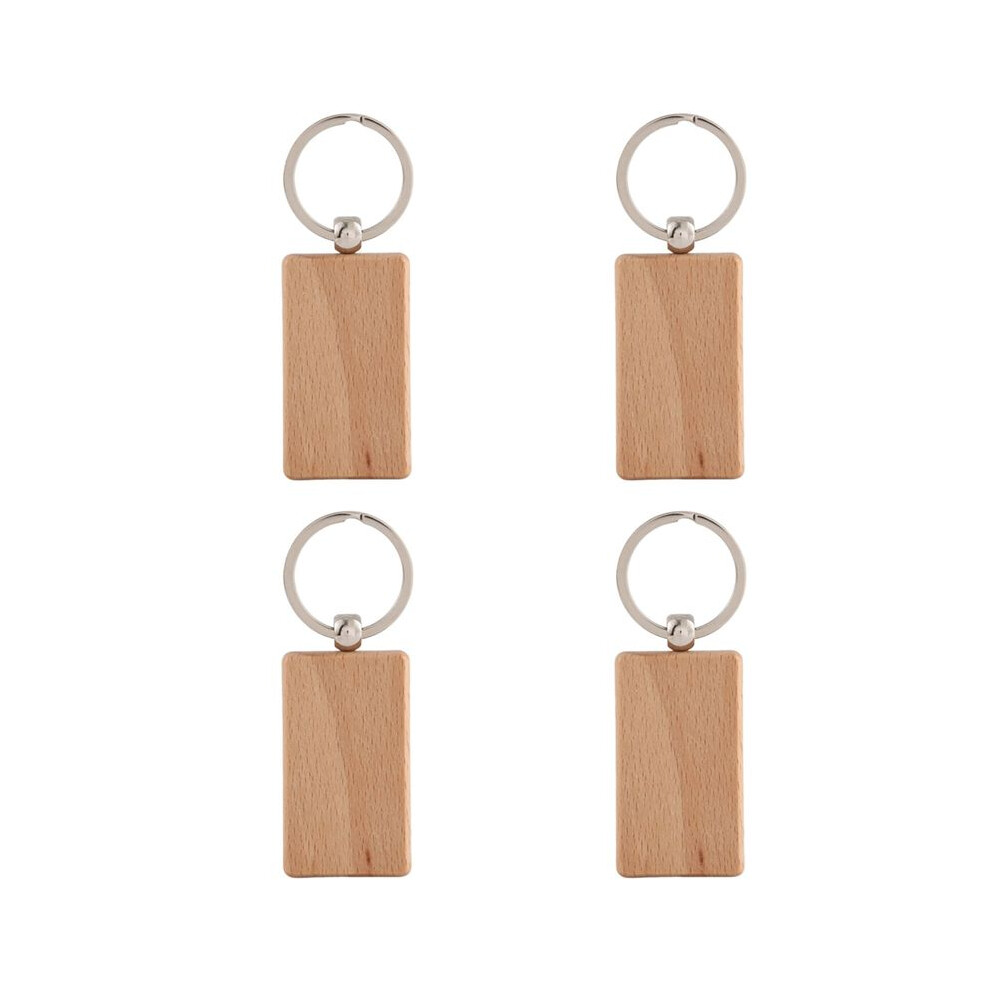 400 Blank Wooden Keychain Rectangular Engraving Key Id Can Be Engraved Diy 4713821281553