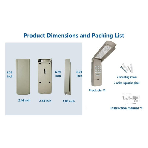 Universal Garage Door Opener Keypad, Wireless Keyless Entry for Multiple Brands 1