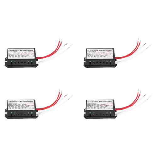 4X 110V Trasformatore Elettronico per Lampada Alogena 12V 60W Trasformatore Elettronico Nero
