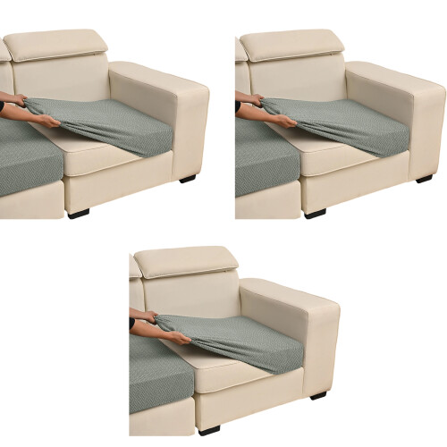 Jacquard Sofa Slipcover Elastic Universal Fit Sturdy-Light Grey