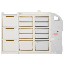 Meuble de Rangement Jouets Enfant-Duoku-4 Niveaux en Forme d'éléphant-étagère Organisateur de Jouets