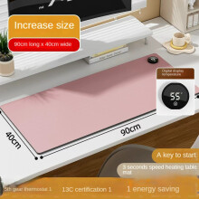 (Exibição Digital [90*40cm]], Cor-de-rosa) Almofada de aquecimento à prova d'água de mesa