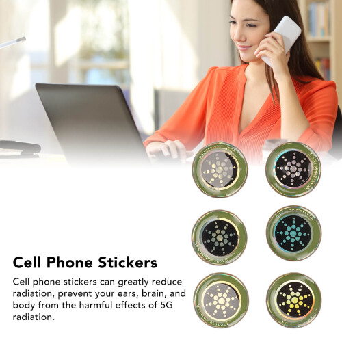 Radiation Shield Stickers for Phones & Computers 6 Pack Silver 1