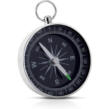 Portable Pocket Compass For Outdoor Survival Navigation, Aluminum Case With High Accuracy Direction, Perfect For Hiking And Camping Adventures, Stylis