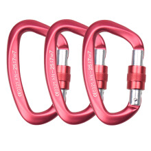 Multipurpose Carabiner, Screwgate Locking Carabiner Professional Rock Climbing Heavy Duty Carabiners, Aircraft Grade Aluminum 7075 D Shape Carabiner,
