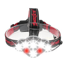 Lampada frontale da caccia a luce rossa luminosissima, luce notturna super brillante con messa a fuoco regolabile in 3 modalità, ricaricabile e