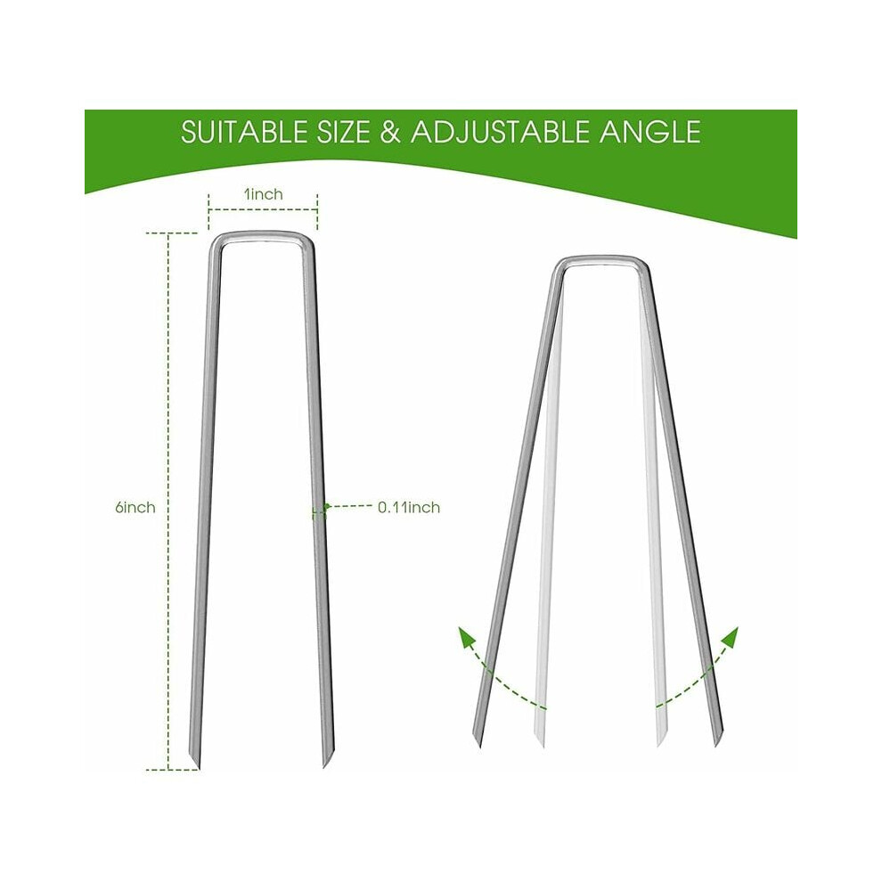 Durable Garden Stakes, Heavy Duty Galvanized Landscape Staples For Anchoring Fabric And Decorative Wire, With Sharp Ends For Easy Ground Insertion, 9169997247872