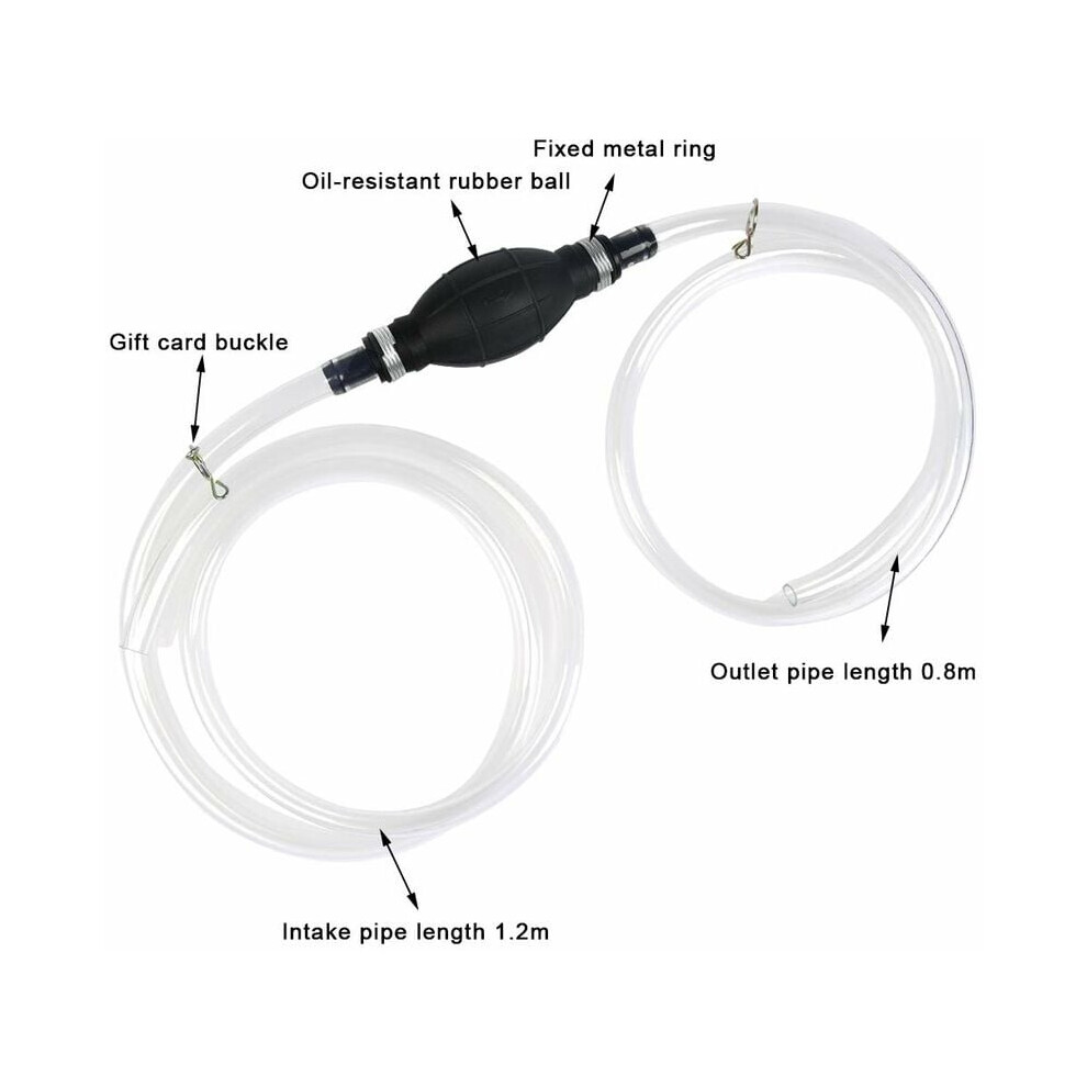Fuel Transfer Siphon Pump, Portable Water Gasoline Diesel Hand Fuel Transfer Siphon Pump, High Flow Gas Siphon Pump With Flexible Sturdy Pvc Hoses, 9169997247971