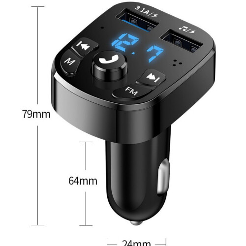 Ευέλικτος πομπός Bluetooth Fm, δέκτης ήχου γενικής χρήσης για αυτοκίνητα, ακύρωση 1