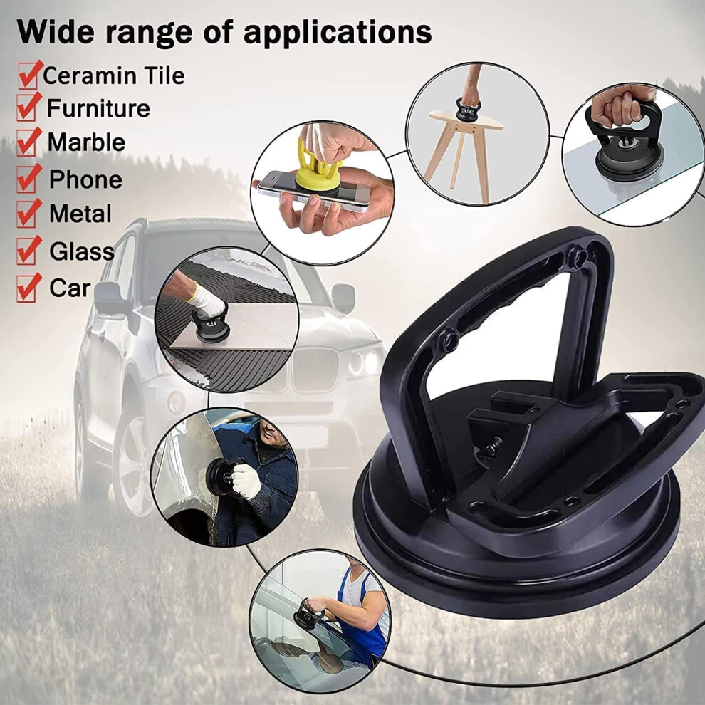 Suction Cups, Load Capacity 110Lbs Portable Design Vacuum Suction Non-Porous Surfaces Granite Lifting Suction Cups For Glass Window Dent Puller Kit 9169997247896