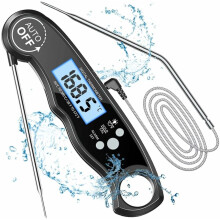 Intelligentes Küchenthermometer, Sofortanzeige mit Edelstahlsonde, breiter Temperaturbereich und wasserdichtes Design, Hintergrundbeleuchtung und