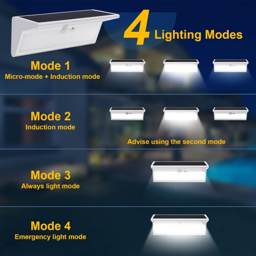 Monocrystalline Silicone Solar Panel Security Lamp, IP65 Water Proof Outdoor Motion Sensor Lights 2