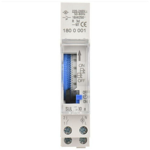 Mechanical Timer, SUL180a With Din Rail Mount For Easy Installation, Supports Program Timing With Automatic On/Off According To Schedule, Clear Scale 2