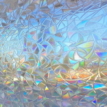 Statisch haftende Fensterfolie für Schlafzimmer, Sichtschutzfolie mit magischem Regenbogeneffekt, abnehmbar, ohne Klebstoff, UV-Schutz, dekorativ
