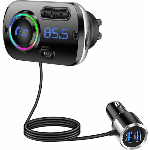 Innovative Wireless FM Transmitter, Bluetooth Car Adapter for Seamless Connectivity, Microphone Noise Suppression for Clear Handsfree Calling, Type-C