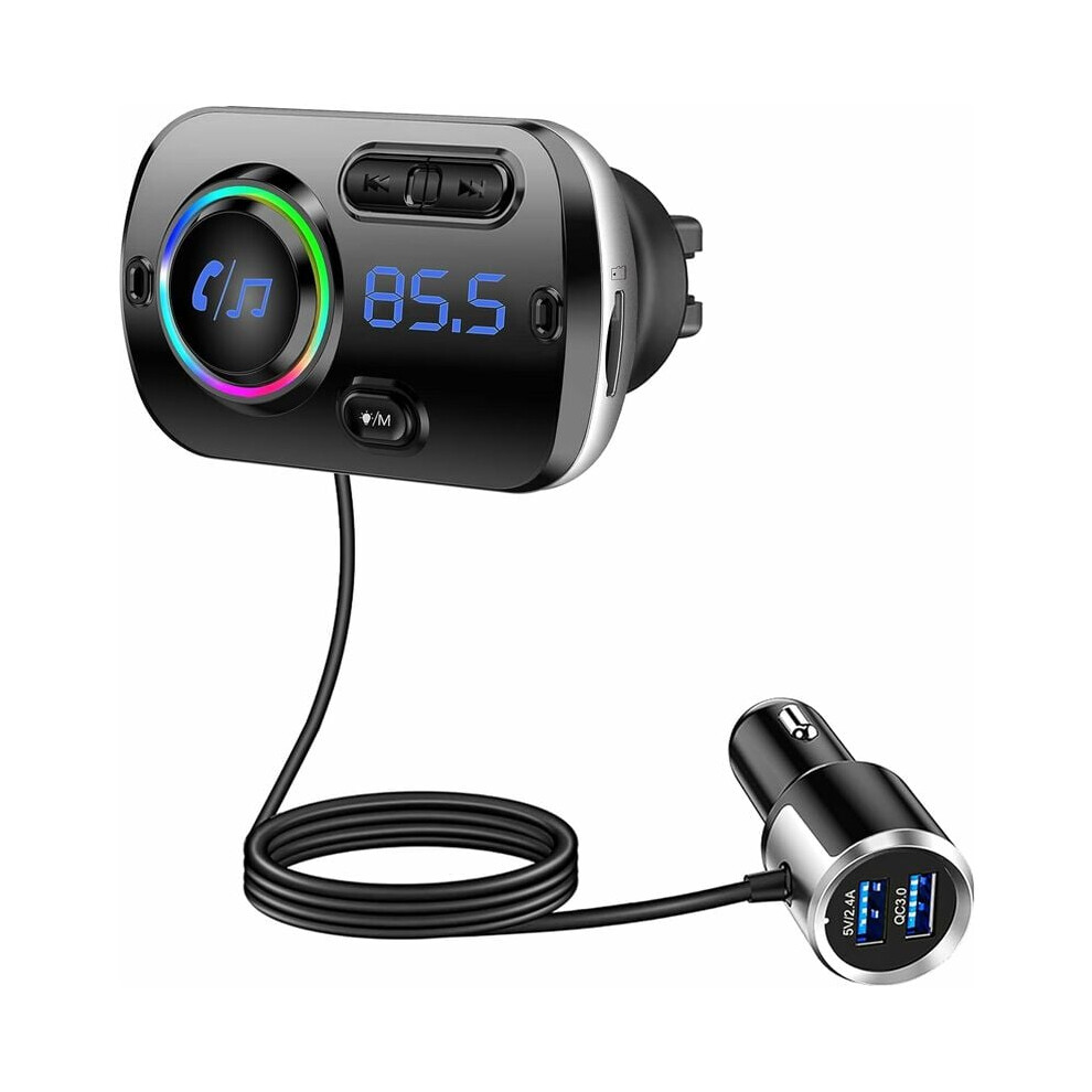 Smart Bluetooth 5.3 Fm Transmitter, Air Vent Installation & Humanized Ambient Switch For A Safer, More Enjoyable Ride Light 9405630083828
