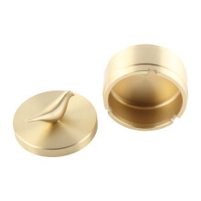 Gold Windproof Ashtray with Bird Statue 4 Slots Sturdy Brass Design