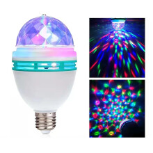2 pièces Lampe de scène RGB 3W à rotation avec ampoule colorée et abat-jour en ABS