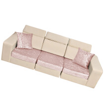 Pack of 5 Sofa Cover Set High Elasticity Full Wrap for-Pink